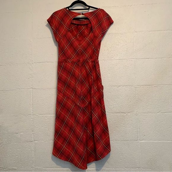 Patagonia Red Plaid asymmetrical Dress 8 - Picture 2 of 6
